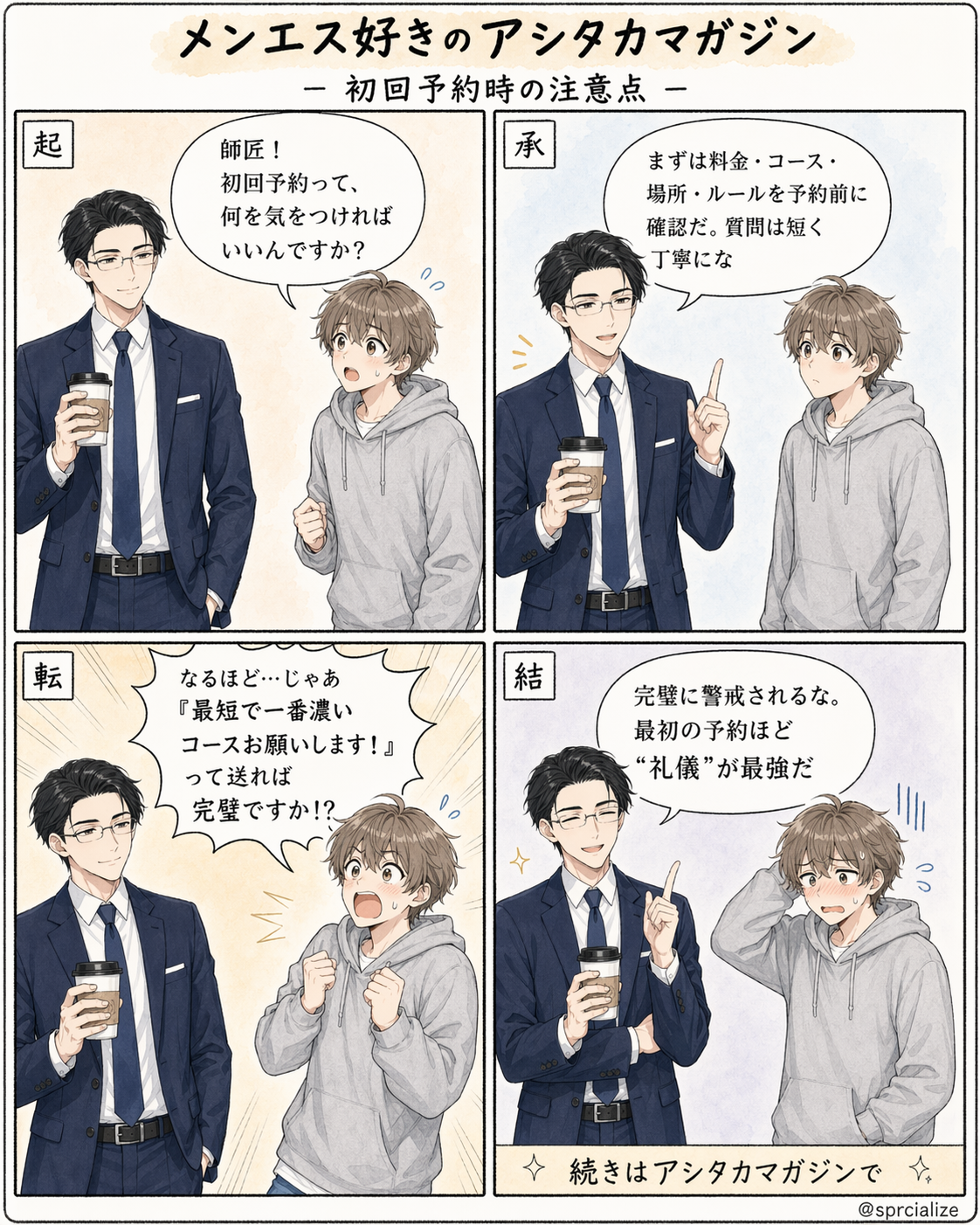 第2話 初回予約の流れと注意点 - 4コマ漫画