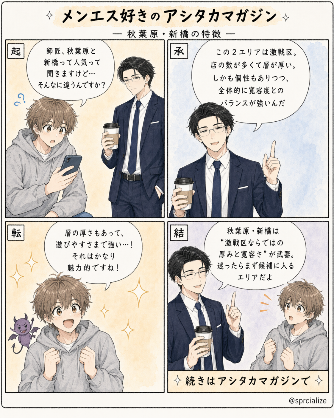 第9話 秋葉原・新橋の特徴 - 4コマ漫画